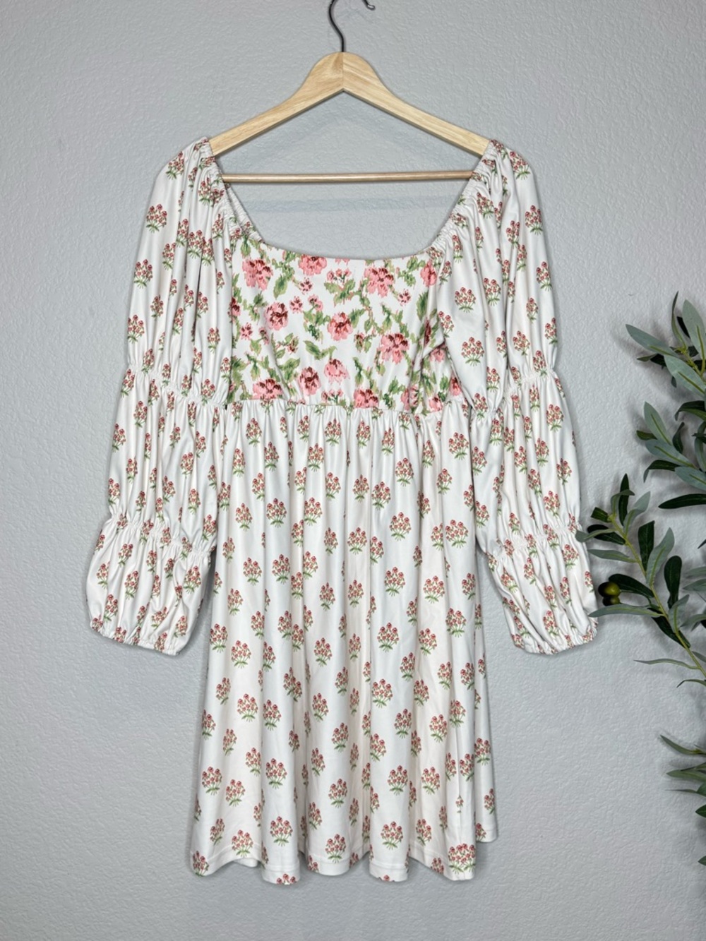 Smith & Quinn Garden Floral Mini Dress Puff Sleeve Cottagecore Fairyā Small